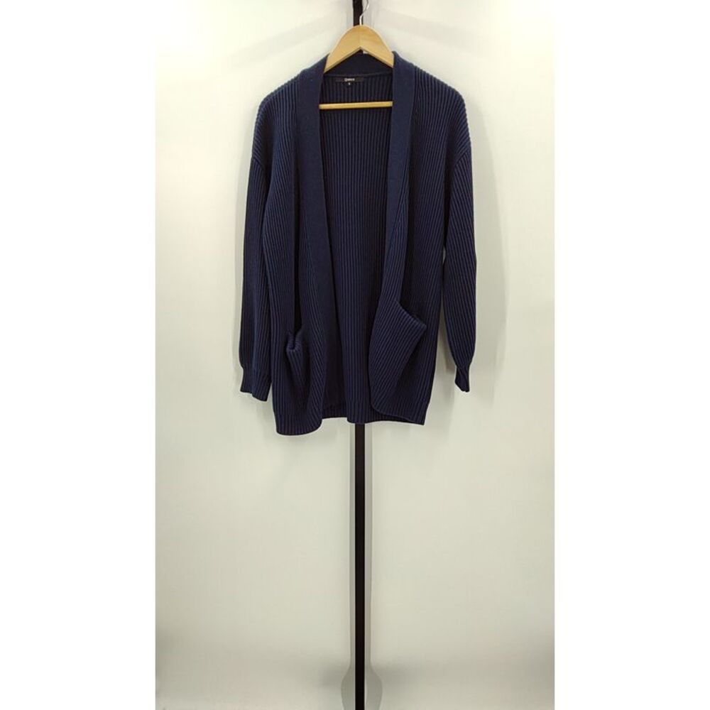 Quince Womens 100% Organic Cotton Oversized Cardigan Navy Blue S